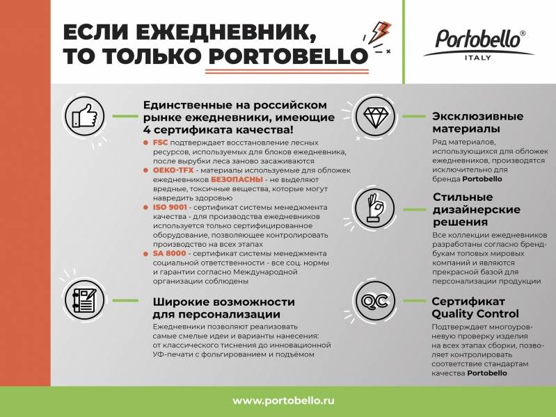 Ежедневник Portobello Trend, Latte Ecoline, недатированный, синий, с антибактериальным покрытием