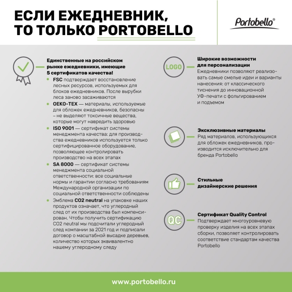 Ежедневник Portobello Trend, Alpha, недатированный, красный/серый (светлая резинка)