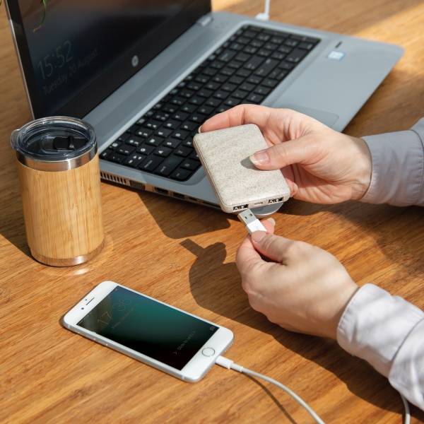 Карманный внешний аккумулятор Wheat Straw, 5000 mAh