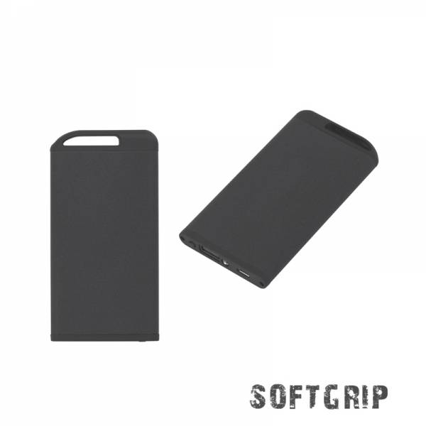 Зарядное устройство "Theta SOFTGRIP" с фонариком, 4000 mAh, черный