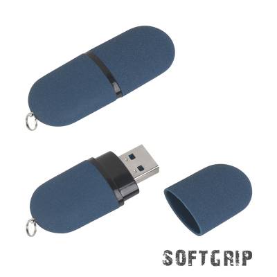 Флеш-карта "Камень" с покрытием soft grip в футляре, объем памяти 16GB