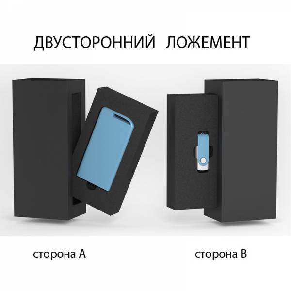 Набор зарядное "Theta" 4000 mAh + флеш-карта "Vostok" 16Гб  в футляре, голубой, покрытие soft touch