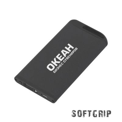 Зарядное устройство "Theta SOFTGRIP" с фонариком, 4000 mAh, черный