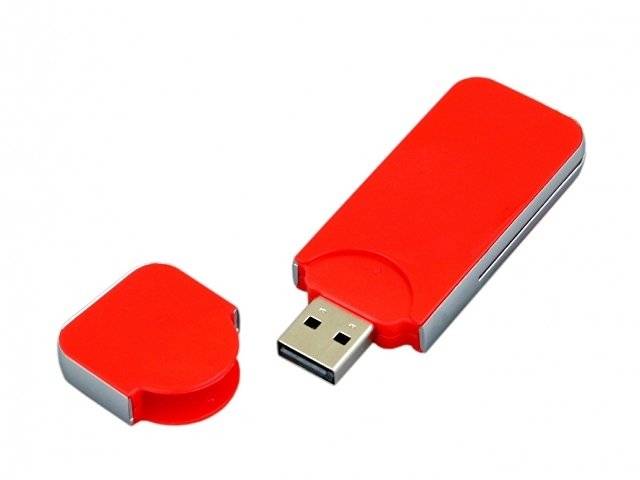 USB-флешка на 4 Гб в стиле I-phone, прямоугольнй формы, красный