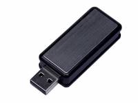 USB-флешка промо на 16 Гб прямоугольной формы, выдвижной механизм, черный