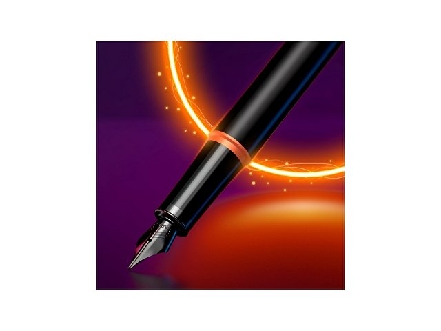 Перьевая ручка Parker IM Vibrant Rings Flame Orange, стержень:F, цвет чернил: blue, в подарочной упаковке.