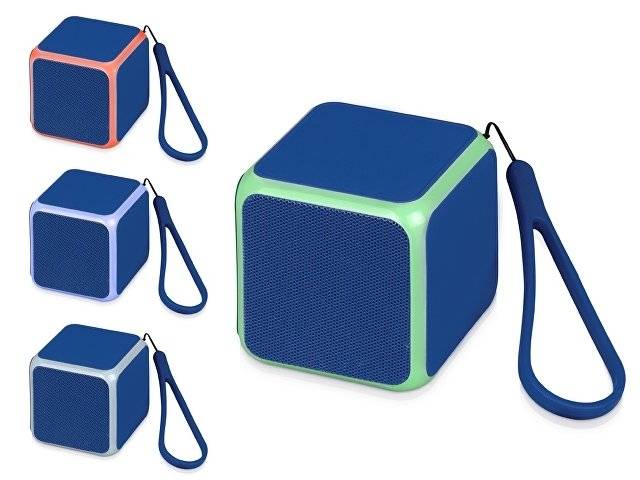 Портативная колонка «Cube» с подсветкой, синий