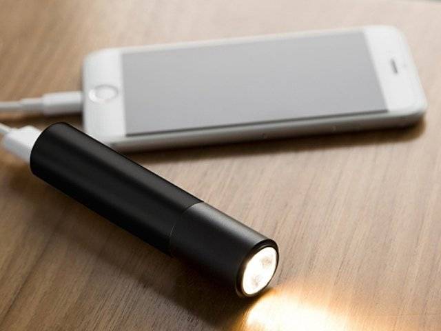 Портативное зарядное устройство "Юпитер" с фонариком, 3000 mAh, черный