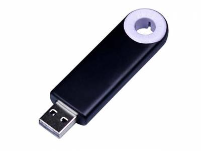 USB-флешка промо на 128 Гб прямоугольной формы, выдвижной механизм, белый