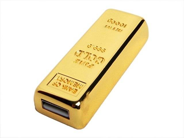 USB-флешка на 64 ГБ в виде слитка золота, золотой