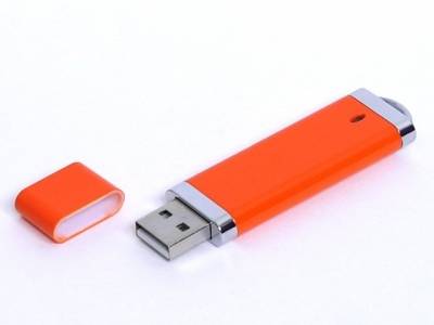 USB-флешка промо на 64 Гб прямоугольной классической формы, оранжевый