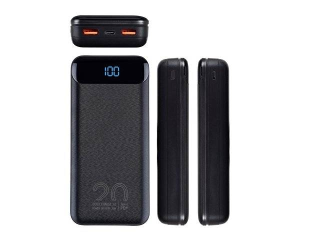 RIVACASE VA2580 (20 000mAh), QC/PD 20W внешний аккумулятор с дисплеем, черный /24