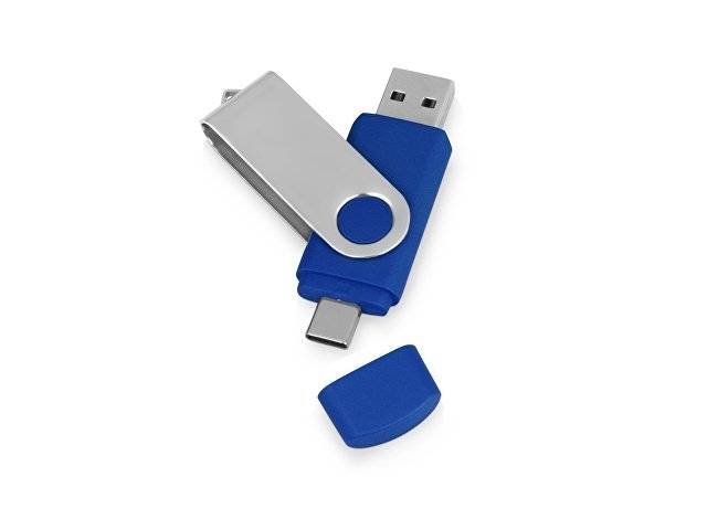 USB3.0/USB Type-C флешка на 16 Гб «Квебек C», синий