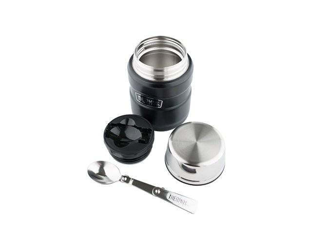 Термос из нерж. стали с ложкой тм THERMOS SK3000-BK(Matte Black) Food Jar 0.470L, черный