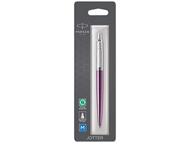 Шариковая ручка Parker "Jotter Victoria Violet Chrome CT", стержень:M, цвет чернил: blue в подарочной блистерной упаковке