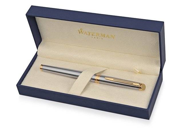 Ручка роллер Waterman «Hemisphere Stainless Steel GT F», серебристый/золотистый