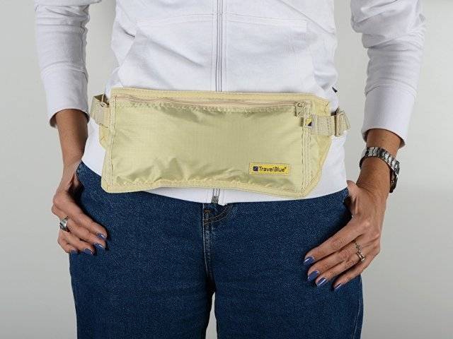 Сумка-кошелек на пояс Travel Blue Money Belt RFID, бежевый