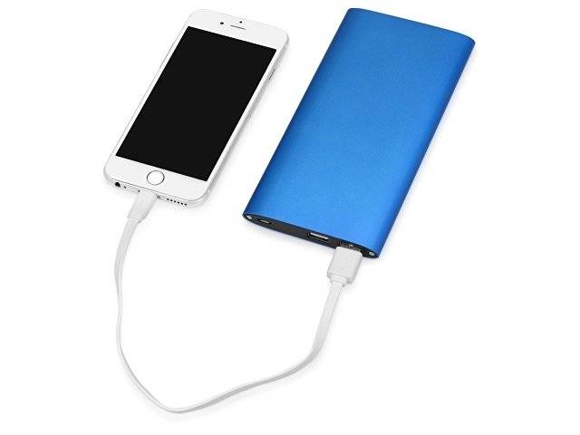 Портативное зарядное устройство "Джет" с 2-мя USB-портами, 8000 mAh, синий