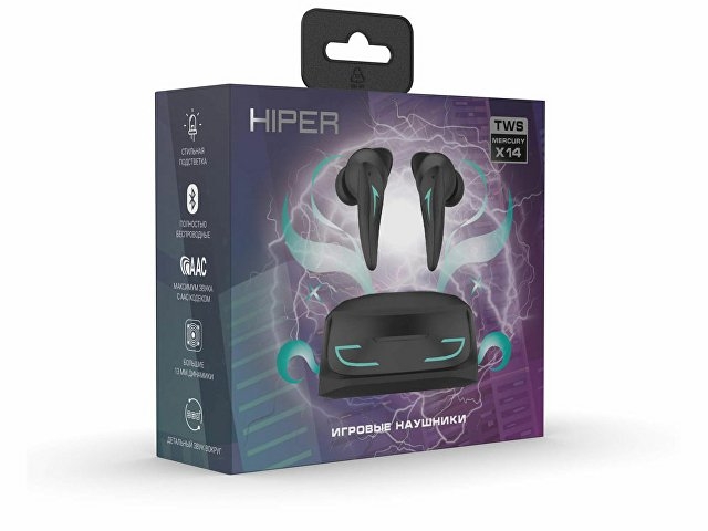 Беспроводные наушники HIPER TWS Mercury X14 (HTW-MX14) Bluetooth 5.1 гарнитура, Черный