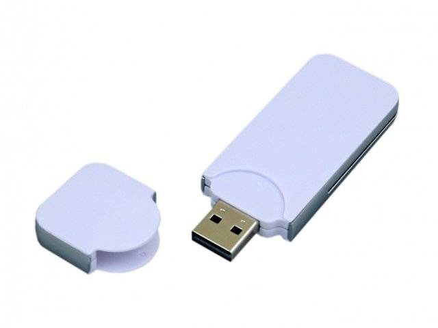 USB-флешка на 4 Гб в стиле I-phone, прямоугольнй формы, белый