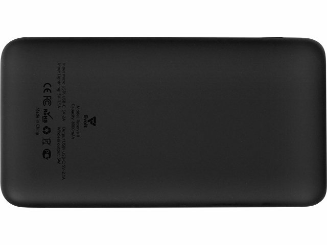 Внешний беспроводной аккумулятор с подсветкой лого "Reserve X". 8000 mAh, черный