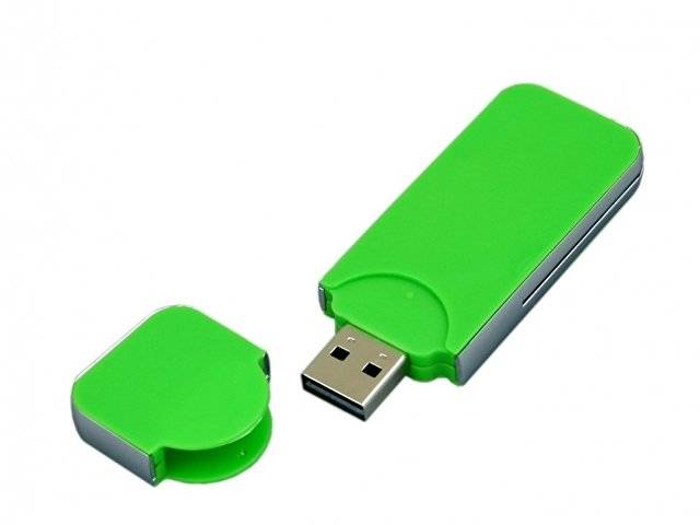 USB-флешка на 64 Гб в стиле I-phone, прямоугольнй формы, зеленый