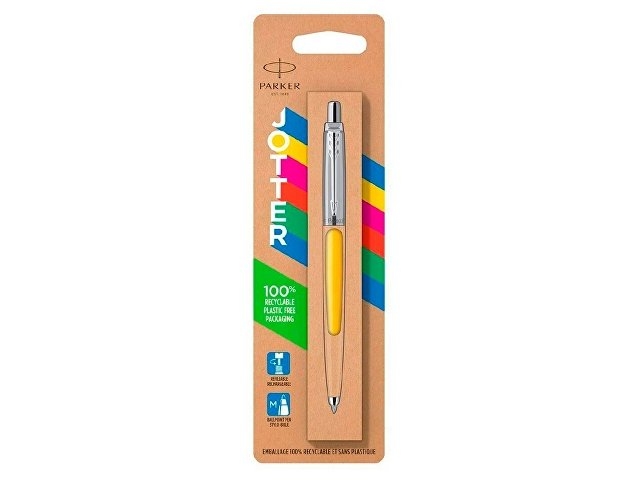 Шариковая ручка Parker Jotter ORIGINALS YELLOW CT, стержень: M blue ЭКО-УПАКОВКА