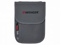 Чехол для документов WENGER на шею с системой защиты данных RFID, серый, полиэстер, 19 x 14 см