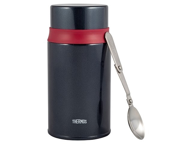 Термос из нерж.стали в комплекте с ложкой тм THERMOS TCLD-720S, синий