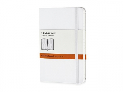 Записная книжка Moleskine Classic (в линейку) в твердой обложке, Pocket (9x14см), белый