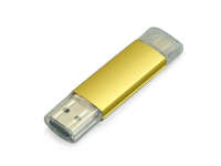 USB-флешка на 16 Гб.c дополнительным разъемом Micro USB, золотой