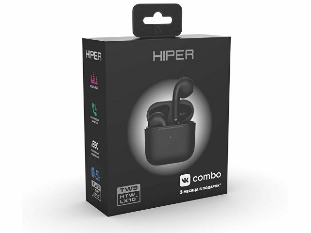 Беспроводные наушники HIPER TWS Lazo X10 Black (HTW-LX10) Bluetooth 5.3 гарнитура, Черный