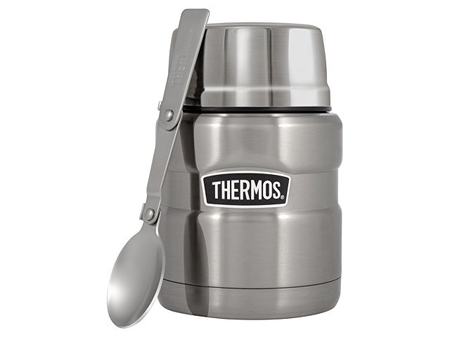 Термос из нерж. стали с ложкой тм THERMOS SK3000-SBK 0,47L, стальной