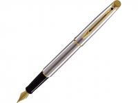 Ручка перьевая Waterman «Hemisphere Stainless Steel GT F», серебристый/золотистый