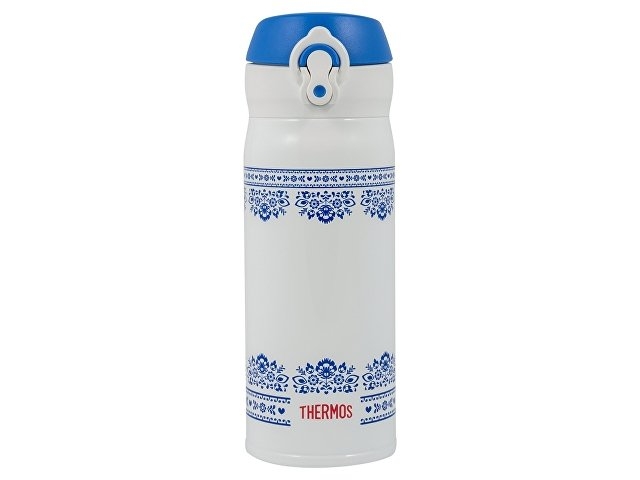 Термос из нерж. стали тм THERMOS JNL-402-BLWH SS V.Insulated Flask,400ml, бело-синий