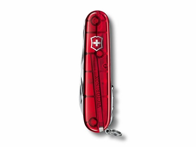 Нож перочинный VICTORINOX Huntsman, 91 мм, 15 функций, полупрозрачный красный