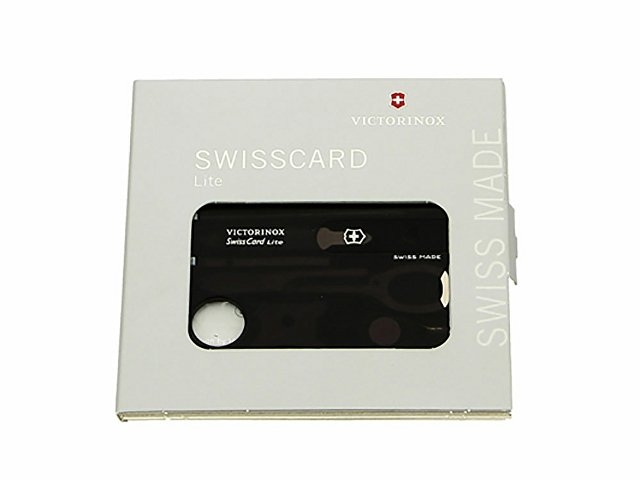 Швейцарская карточка VICTORINOX SwissCard Lite, 13 функций, полупрозрачная чёрная