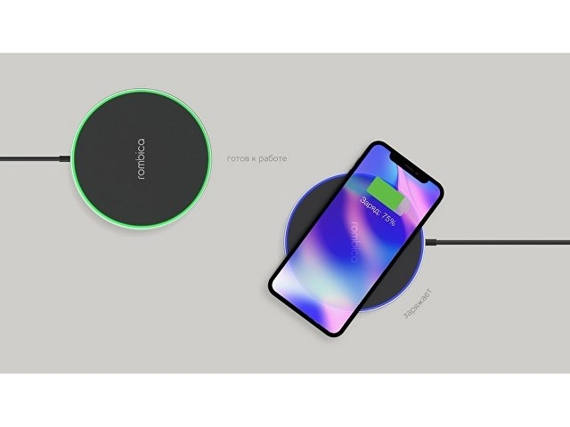 Беспроводное зарядное устройство Rombica  «NEO Core Quick» c быстрой зарядкой, черный (с лого)