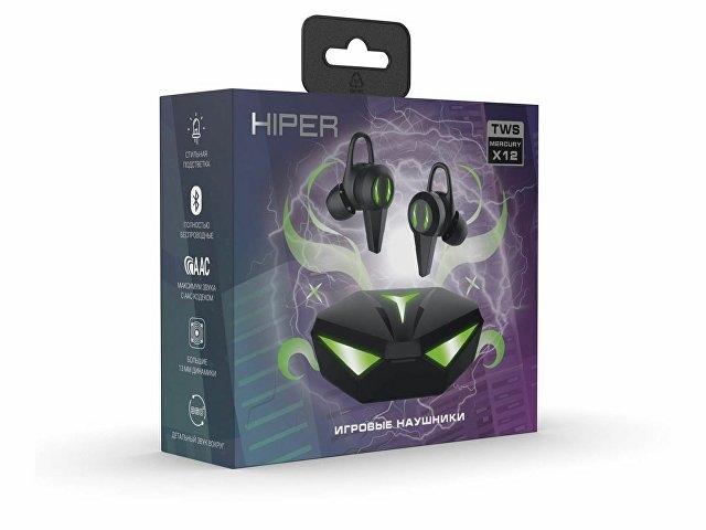 Беспроводные наушники HIPER TWS Mercury X12 (HTW-MX12) Bluetooth 5.1 гарнитура, Черный