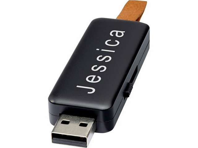 USB-флеш-накопитель Gleamобъемом 16 ГБ с подсветкой, черный