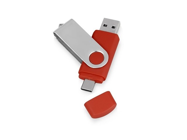 USB3.0/USB Type-C флешка на 16 Гб «Квебек C», красный