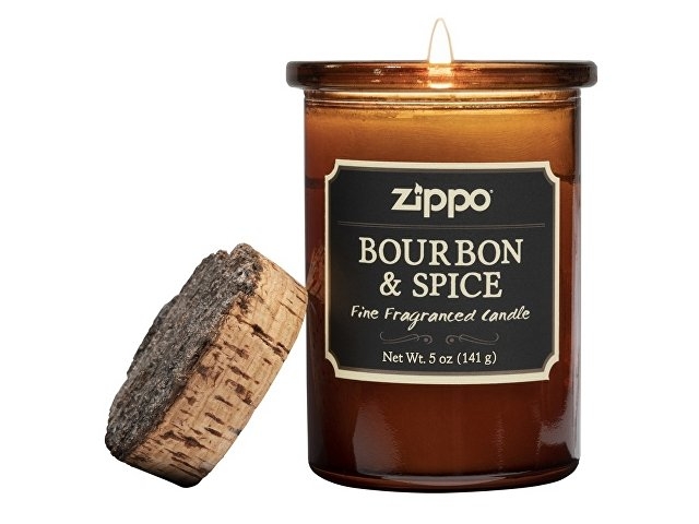 Ароматизированная свеча ZIPPO Bourbon & Spice, воск/хлопок/кора древесины/стекло, 70x100 мм