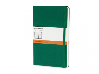 Записная книжка Moleskine Classic (в линейку) в твердой обложке, Large (13х21см), зеленый