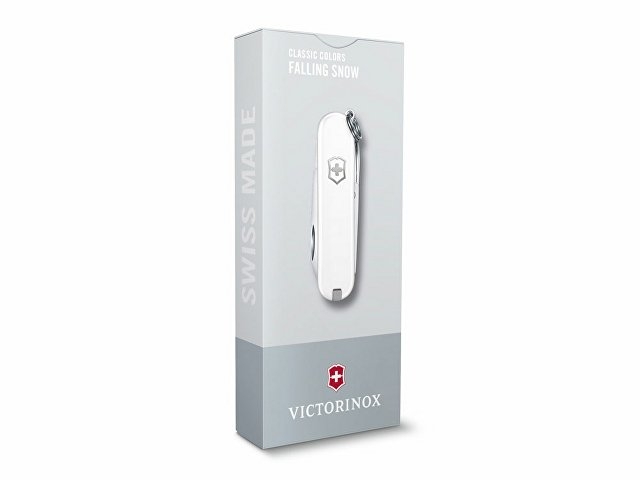 Нож-брелок VICTORINOX Classic SD Colors "Falling Snow", 58 мм, 7 функций, белый