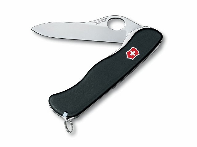 Нож перочинный VICTORINOX Sentinel One Hand, 111 мм, 4 функции, с фиксатором лезвия, чёрный