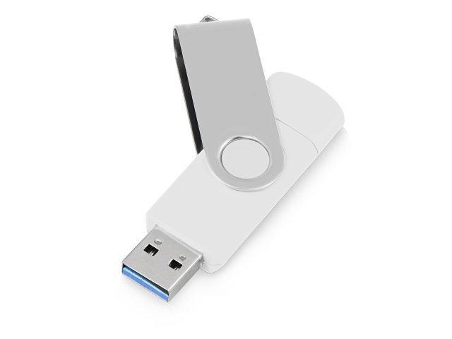 USB3.0/USB Type-C флешка на 16 Гб «Квебек C», белый