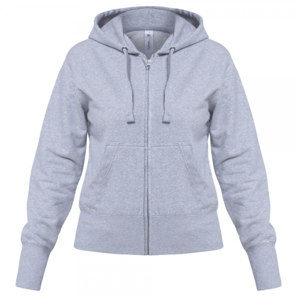 Толстовка женская Hooded Full Zip серый меланж