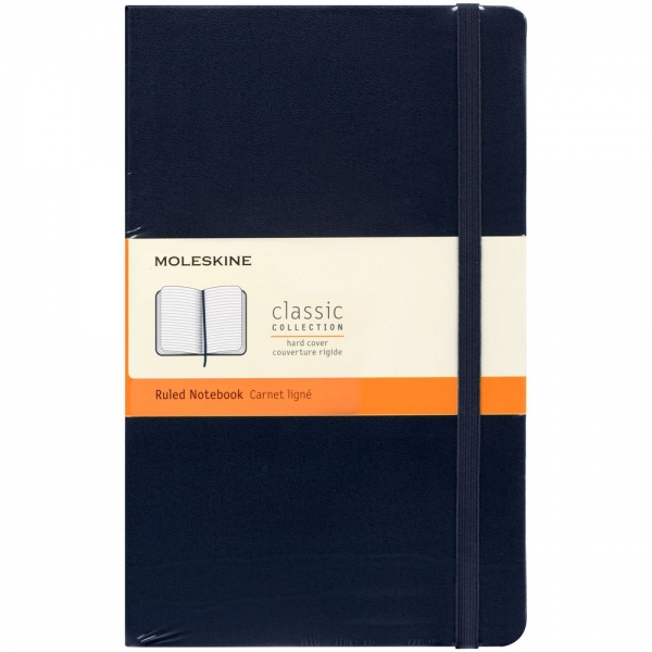 Записная книжка Moleskine Classic Large, в линейку, синяя