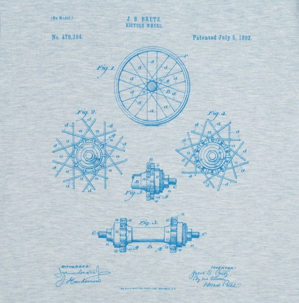 Футболка приталенная Old Patents. Wheel, голубой меланж