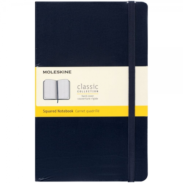 Записная книжка Moleskine Classic Large, в клетку, синяя